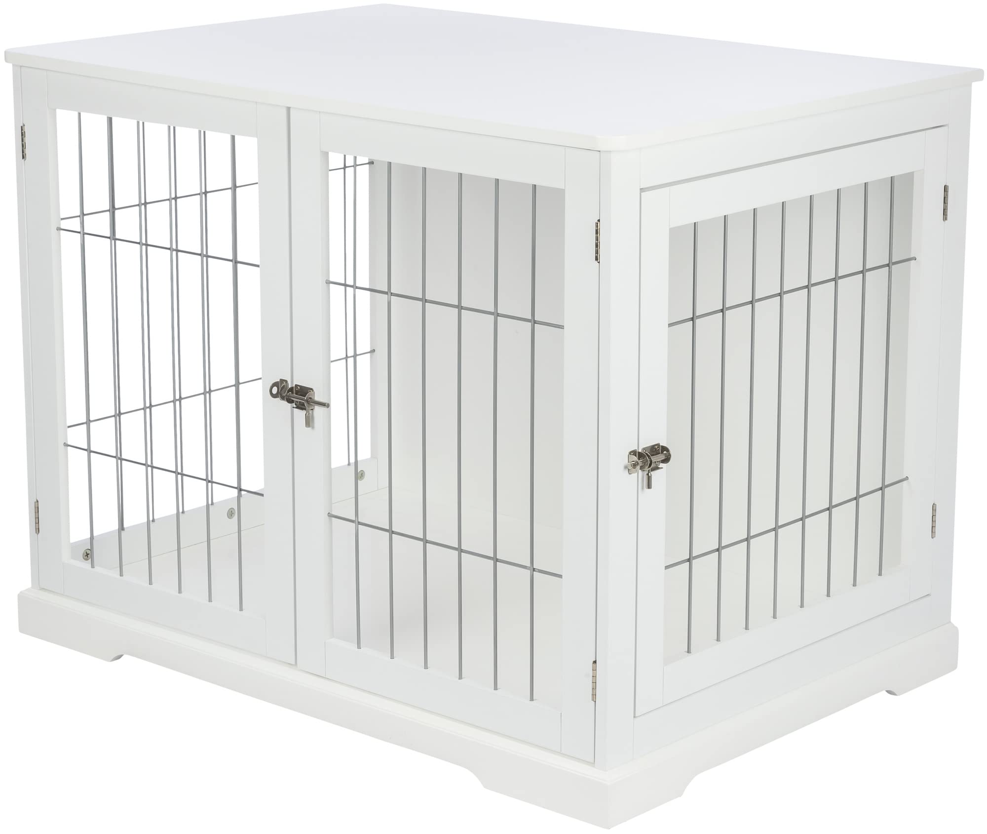 Trixie 38.7 Indoor Dog Crate, Wooden Crate Table for Dogs Up to 66 lb, Large Dog Kennel, Perfect in Any Room, White