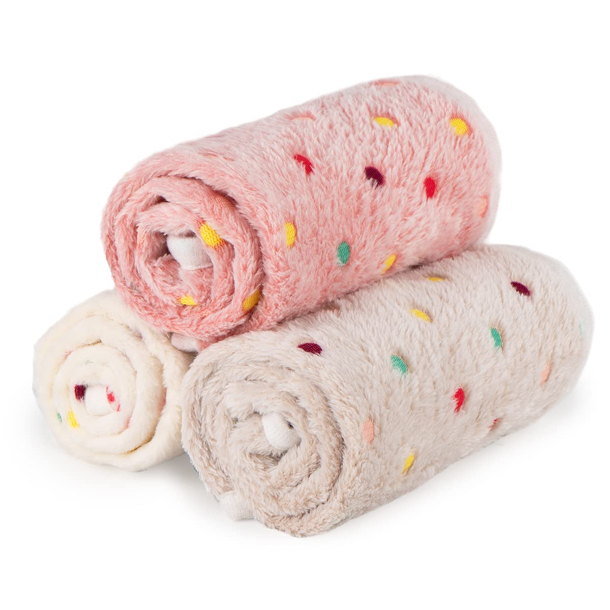 Dono 1 Pack 3 Dog Blankets, Soft Fluffy Fleece Pet Blanket Warm Sleep Mat Paw Print Design Puppy Kitten Throw Blanket Doggy Mat,