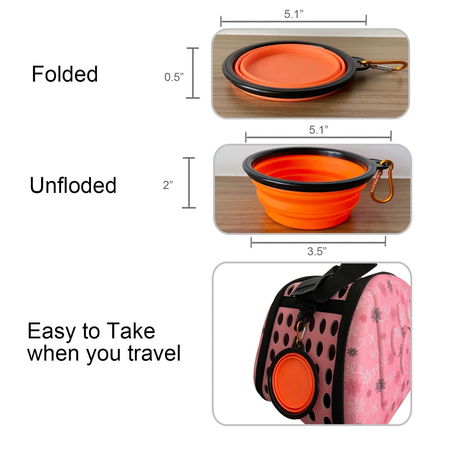 Petlike Travel Cat Litter Box, Leak-Proof Portable Litter Box, Collapsible Toilet Tray Carrier For Small Medium Cats (Medium, Black Set)