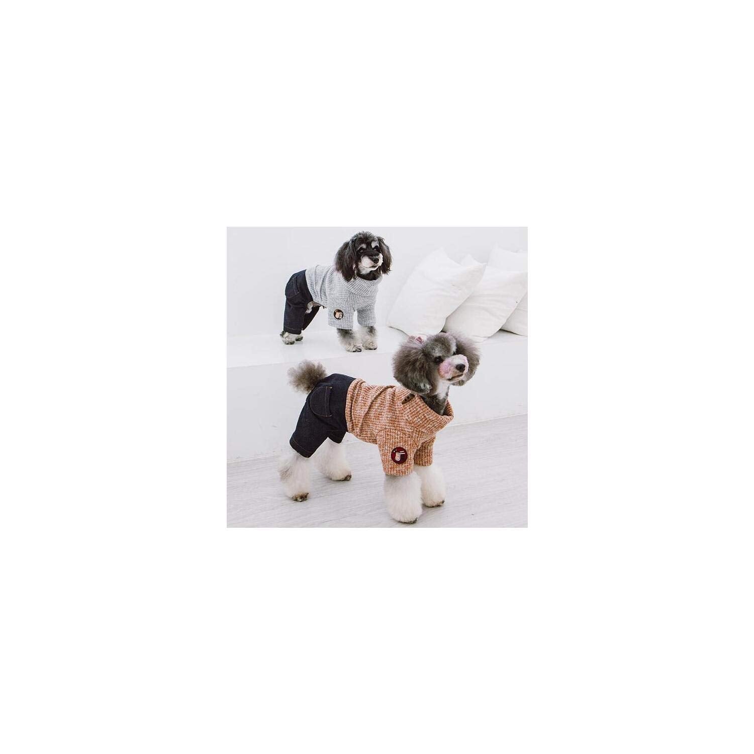 Touchdog Vogue Neck-Wrap Sweater And Denim Pant Outfit, X-Large, Peach