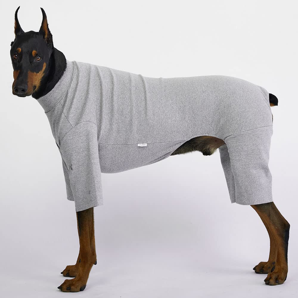 Lucky Petter Small Dog Pajamas - Basic Onesie Doggie Jammies Stretchable Dog Jumpsuit Bodysuit Pjs (3X-Large, Basic Gray)