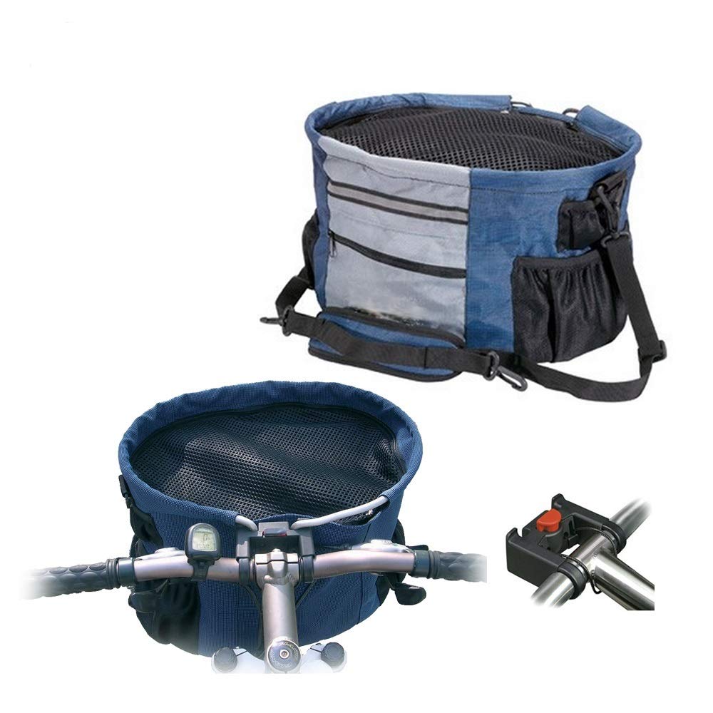 Walky Basket Pet Dog Bicycle Bike Basket & Carrier Easy Click Release Mounting- Up to 15lbs 15.5 Wide x 10 Depth