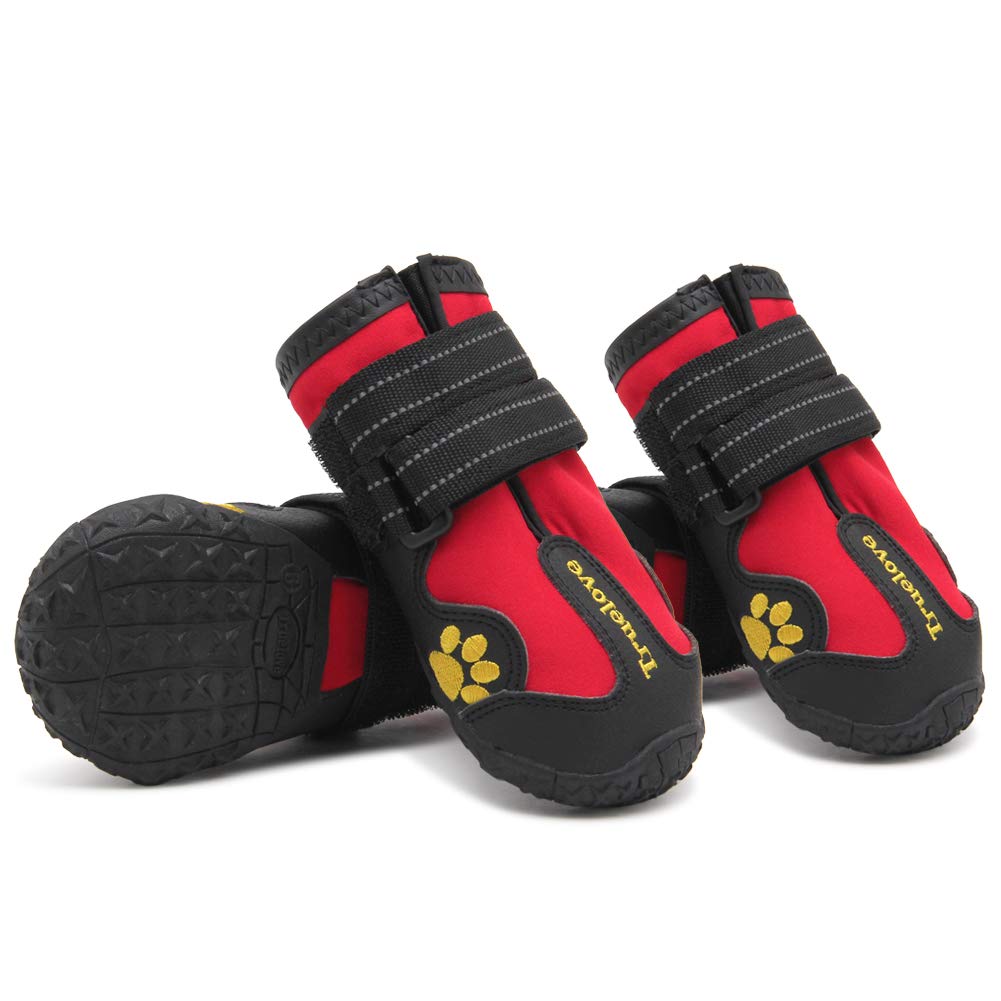 Mokcci Truelove Dog Boots,Waterproof Dog Booties For Outdoor,Dog Shoes With Reflective Straps For Small Medium Large Dog