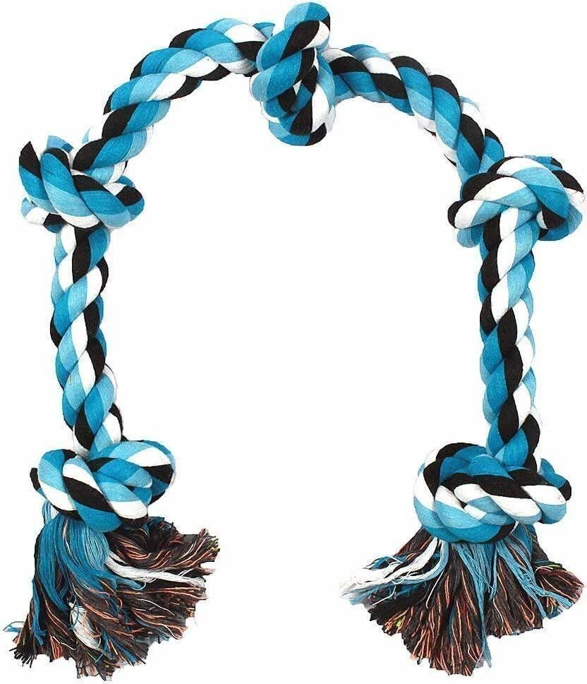 Agirav Dog Chew Rope Toy For Medium To Adult Dogs With 5 Chew Knots 28 Inch Long  Extr