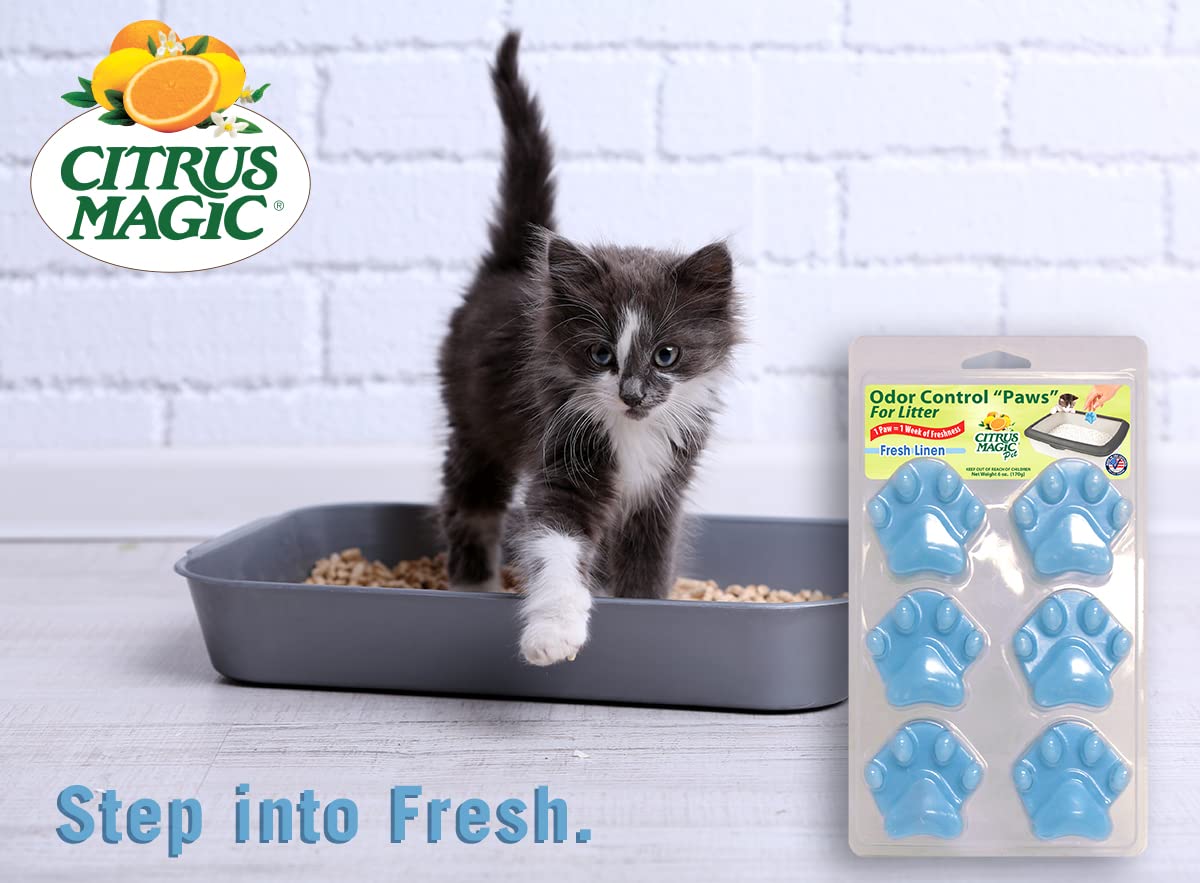 Citrus Magic Pet Odor Control 'Paws' For Litter, Fresh Linen, 6-Count, 6 Oz (Pack Of 6)