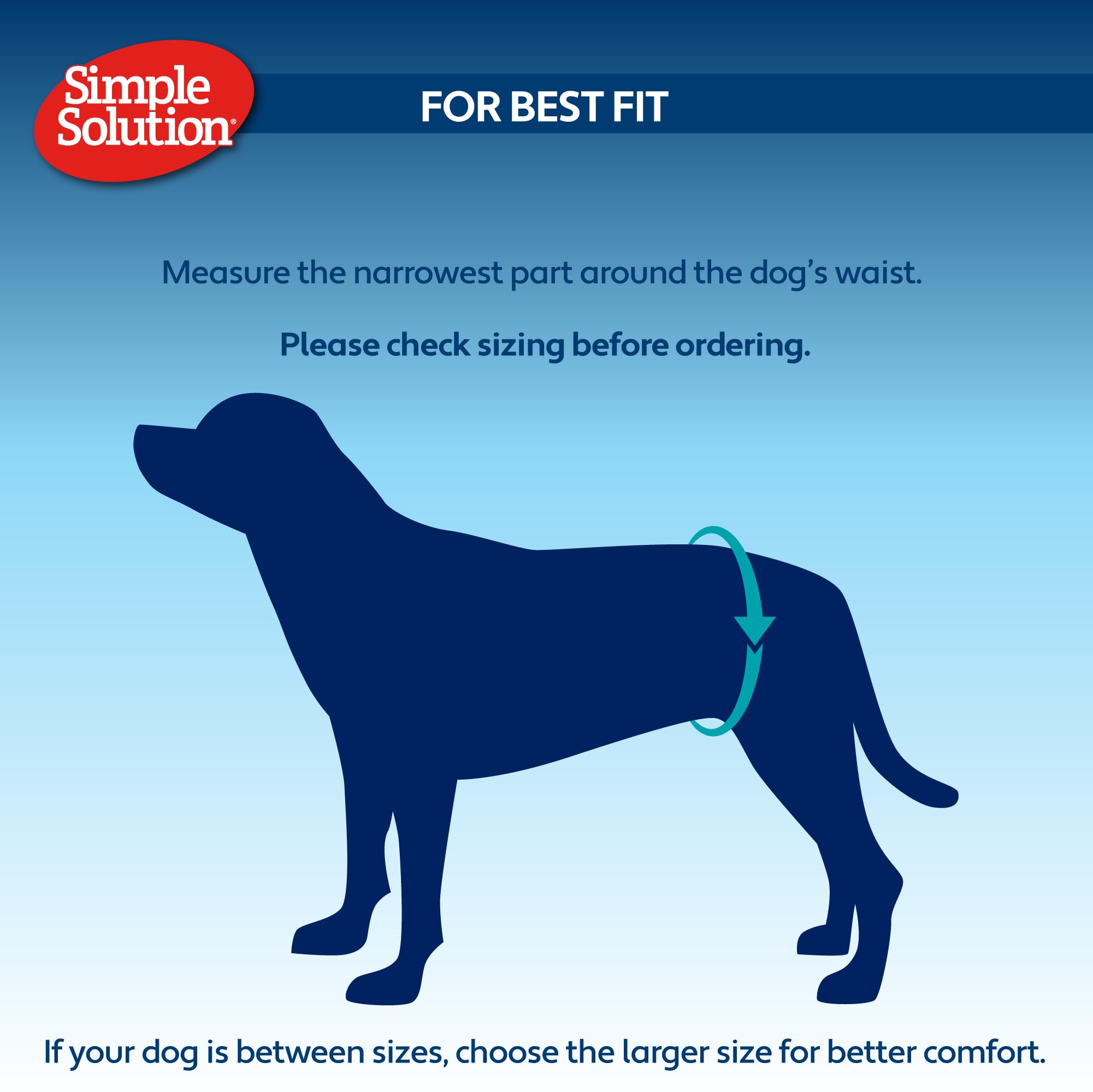 Simple Solution Disposable Dog Wraps, Male Dog Diapers, Puppy Potty Training, Incontinence and Travel Protection, Wraps for Smal