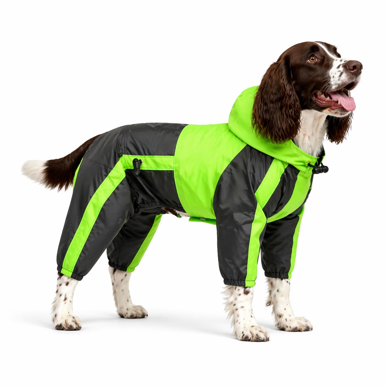 Pet Apparel Large Dog Clothing Raincoat Pet Clothes Rain Coat For Big Large Dogs Red Green Waterproof (L-M, Green)