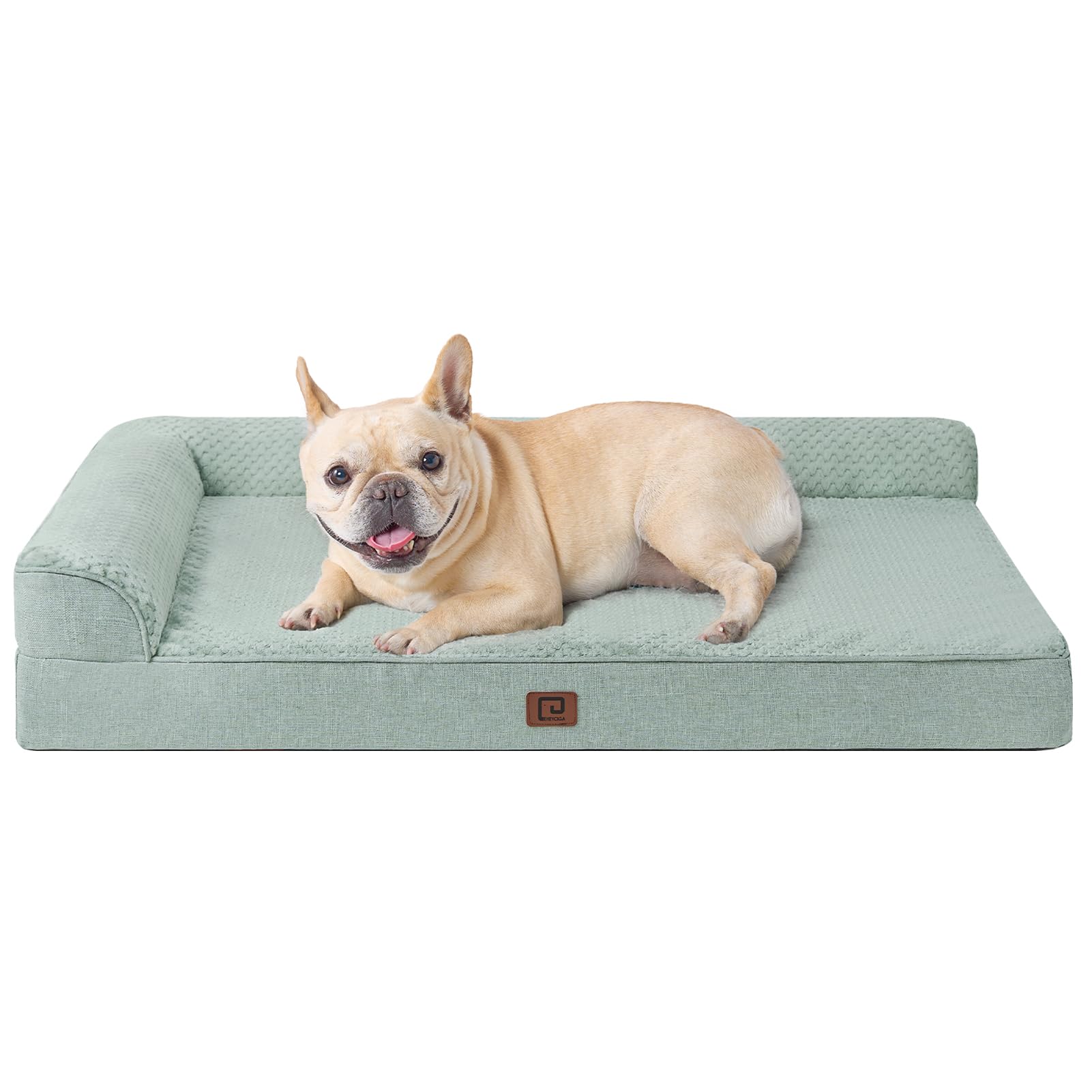 Eheyciga Memory Foam Orthopedic Dog Bed Medium Size Dog With Waterproof Lining, Washable Dog Couch Bed With Removable Cover And Nonskid Bottom For Crate Pet Sofa Bed, 30X20 Inches, Greyish Green
