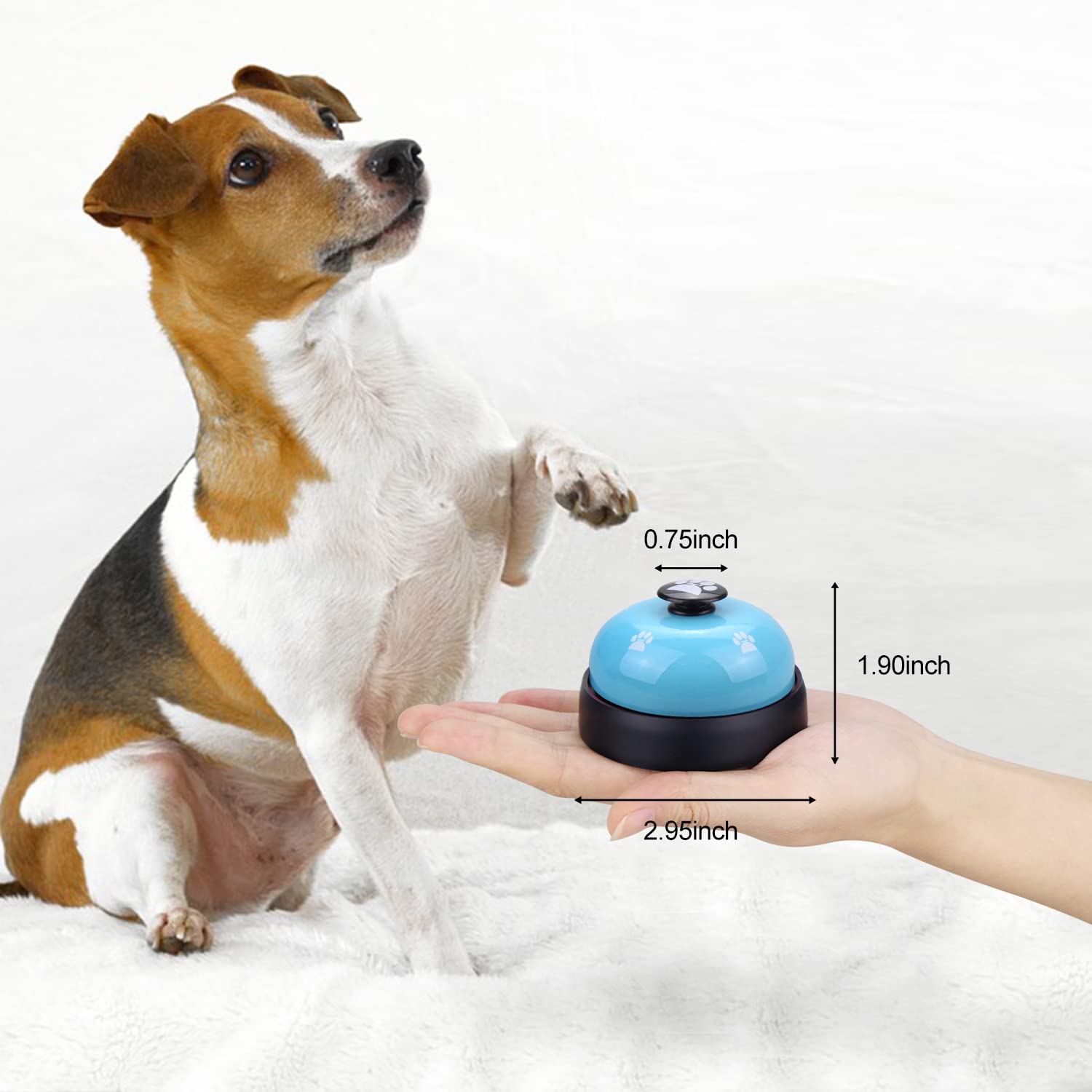 Comsmart Dog Potty Training Bells, 2 Metal Dog Paw Print Pet Bells With Non-Skid Rubber Base For Dog Cat Puppy Kitten Potty Trai