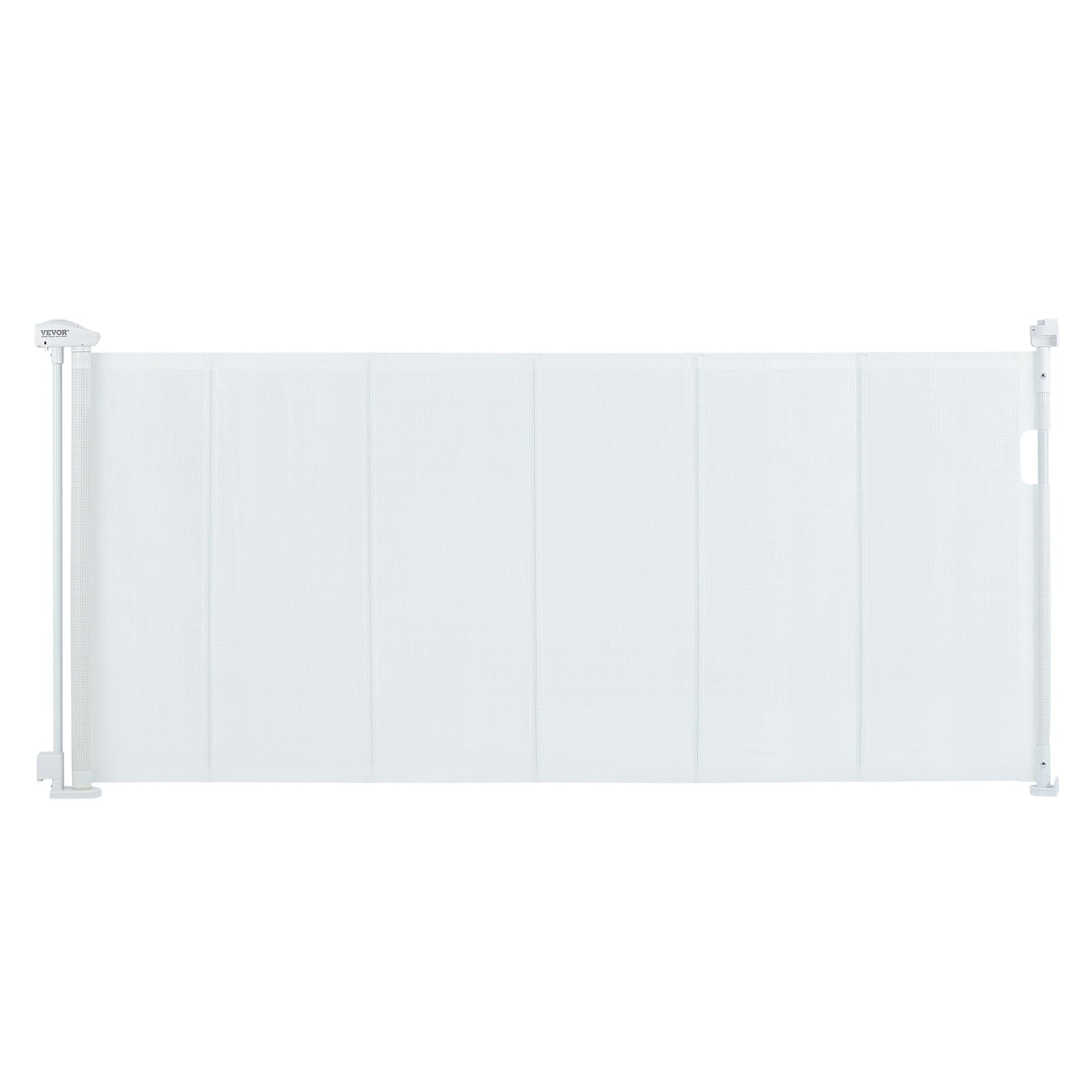 Vevor Retractable Baby Gates For Stairs, Extends Up To 76.8' Wide, Mesh Dog Gate For The House, 34' Tall Extra Wide Child Safety Gates For Doorways, Hallways, Pet Cat Gate Indoor & Outdoor, White