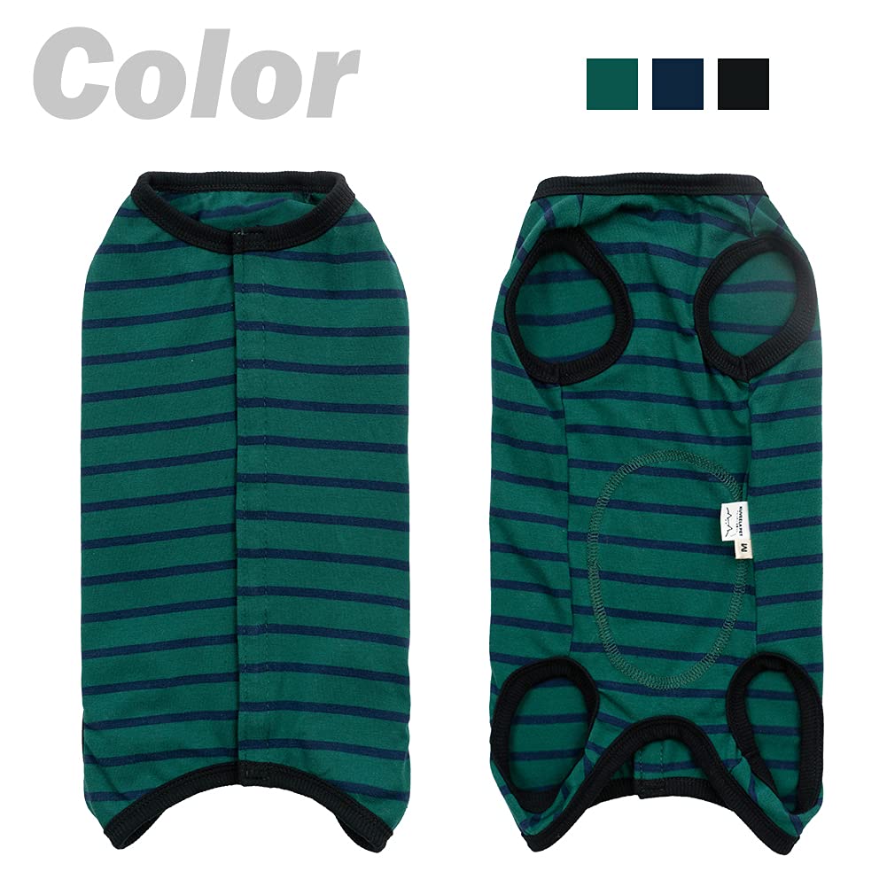 Dog’S Recovery Suit Post Surgery Shirt For Puppy, Wound Protective Clothes For Little Animals(Green Black Stripe-Xxs)