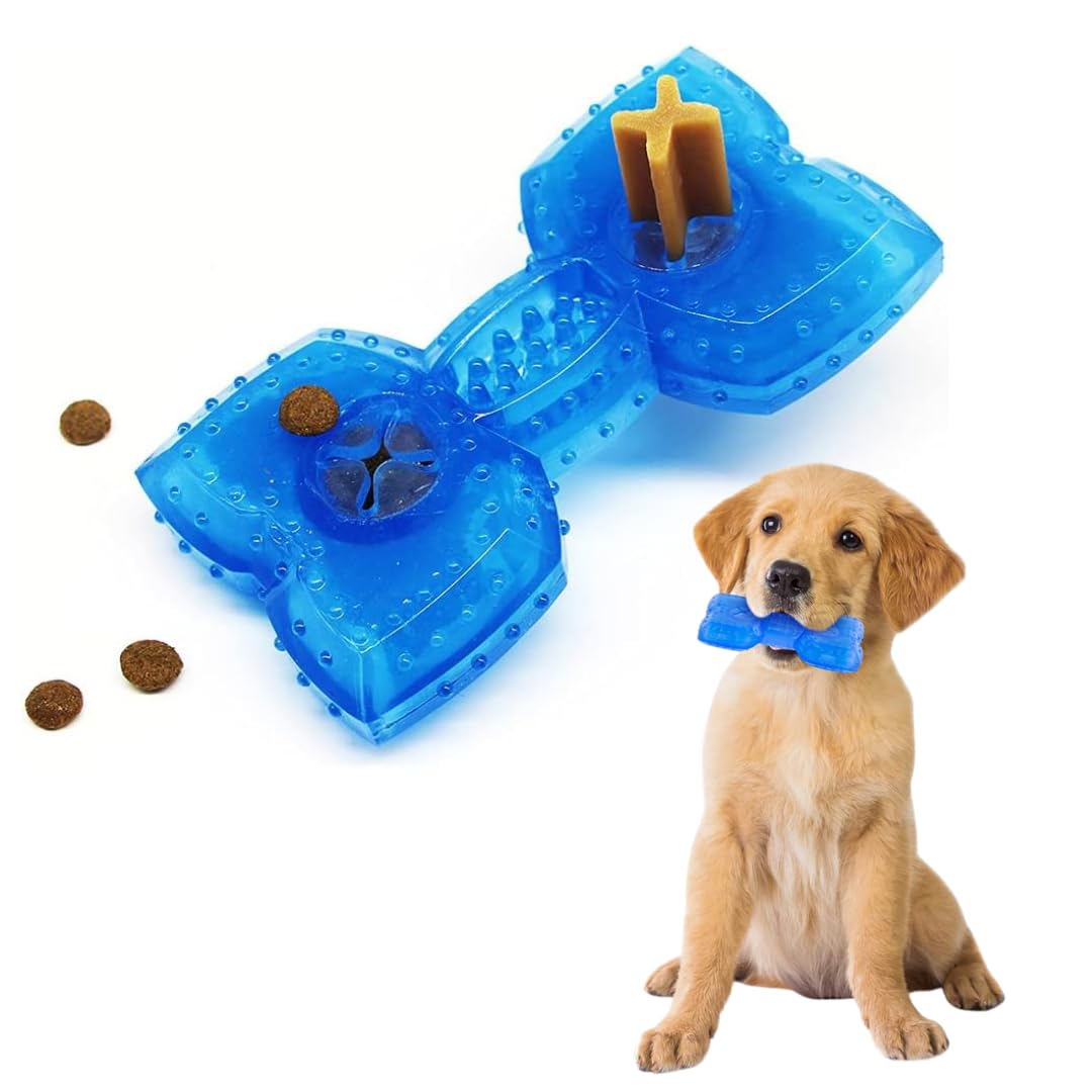 Pet Fun Cooling Chew Toy For Dogs | Freezable Dispenser Teething Bone Toy With Treat Holder | Soothing Teether For Puppies & Sma