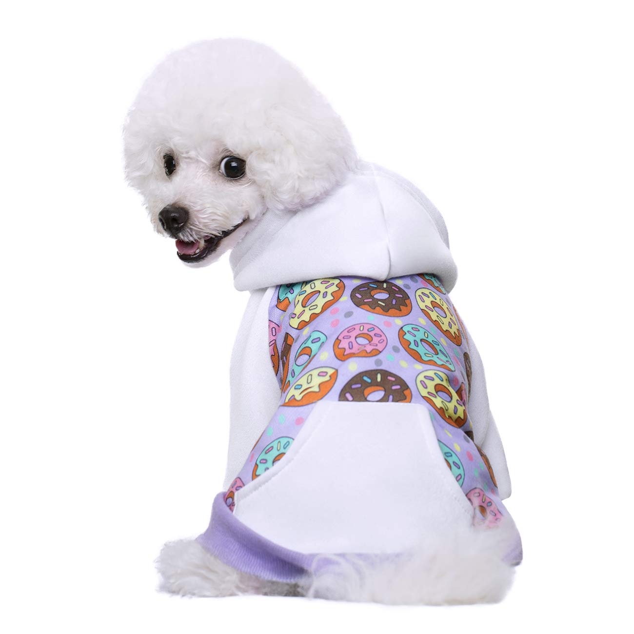 Purple Puppy Dog Hoodies For Small Medium Dogs,Christmas Hooded Sweatshirt Hoodies With Pocket Pet Cat Hoody Clothes Sweaters Fleece Coat Hoodies Dog Costume Winter