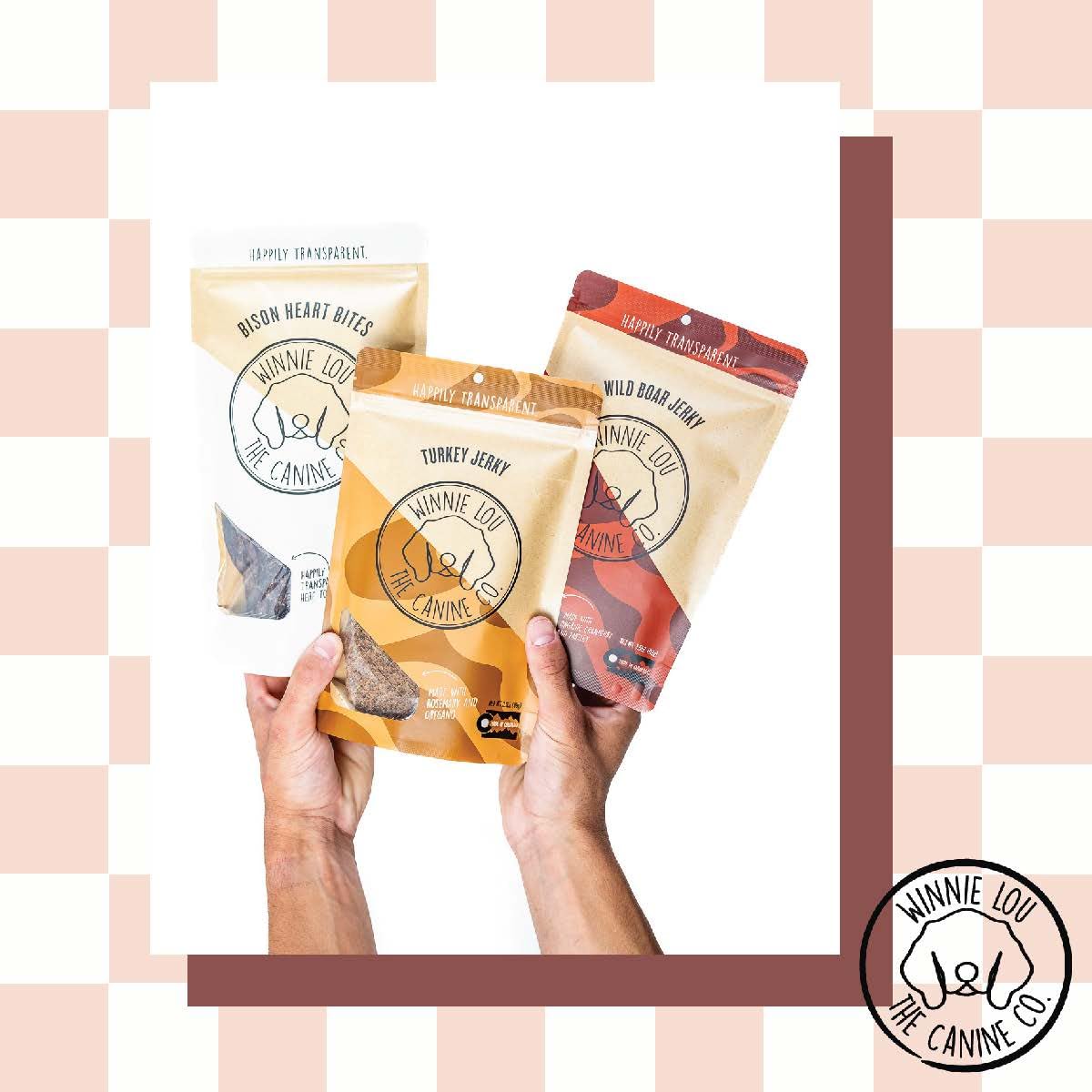 Winnie Lou Wild Boar Jerky Dog Treats - Limited Ingredient, Human Grade, Training Treats for Small, Medium & Large Dogs, Made in