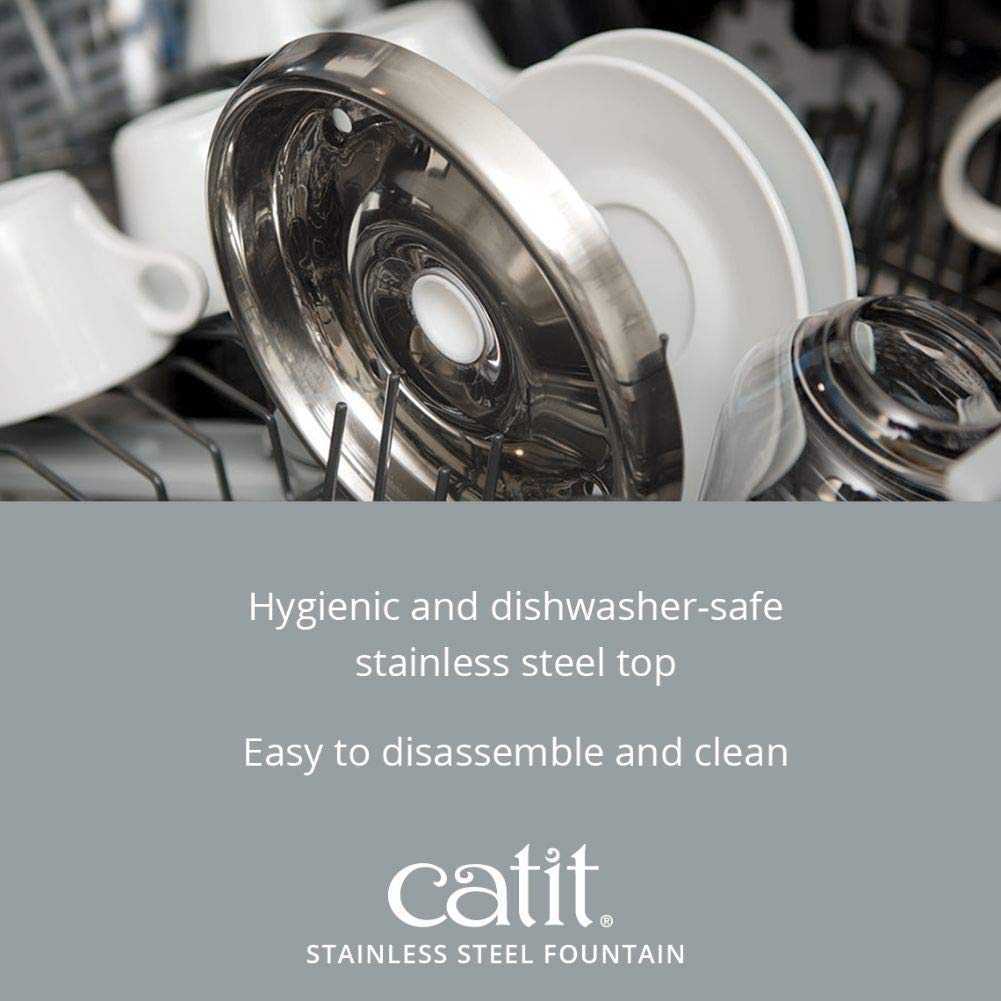 Catit Fresh & Clear Stainless Steel Cat Water Fountain, 50023