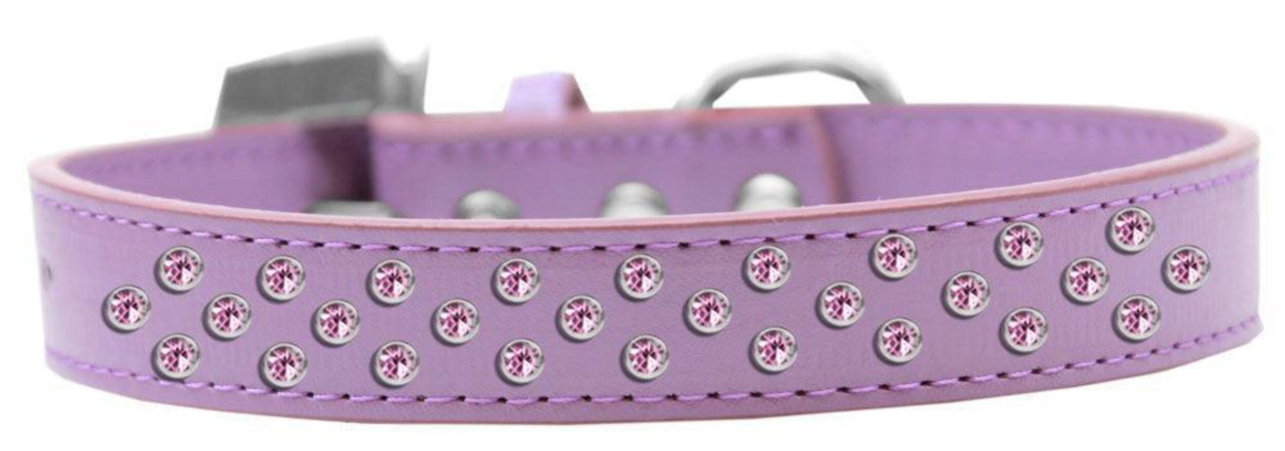 Mirage Pet Products Sprinkles Dog Collar with Light Pink Crystals, Size 20, Aqua