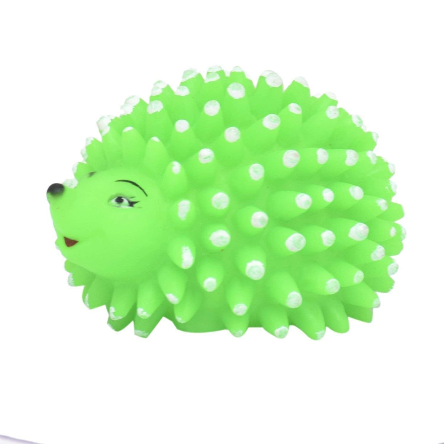 Sage Square Natural Rubber Cute Colorful Hedgehog Squeaky Toy For Puppy Dog  (Color May Vary)