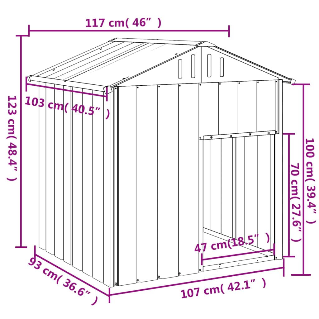 vidaXL Dog House with Roof Anthracite 46.1x40.6x48.4 Galvanized Steel