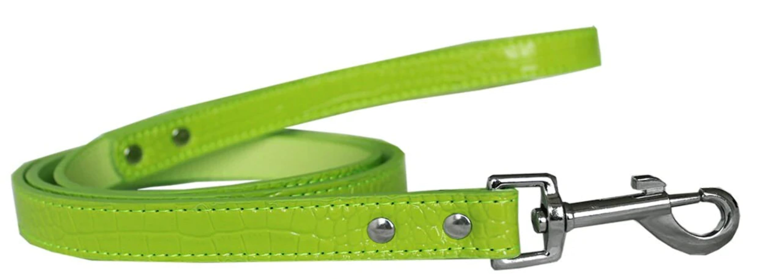 Dog, Puppy & Pet Designer Croc Leash Blank, Plain Silver 1/2" wide x 4' long