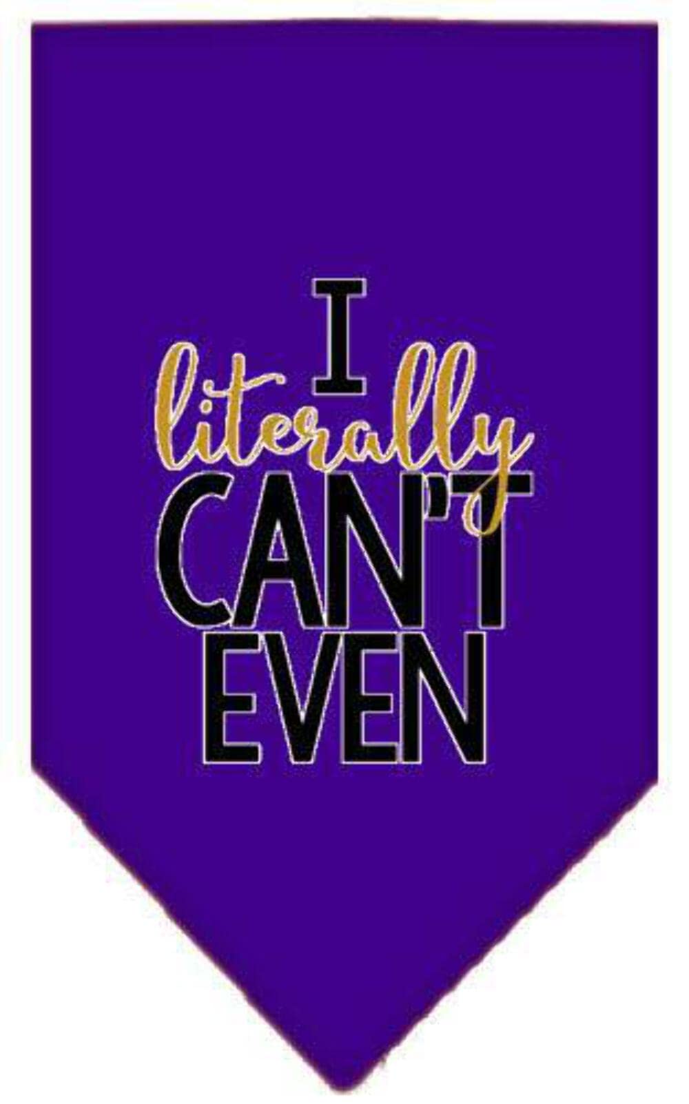 Pet and Dog Bandana Screen Printed, "I Literally Can't Even" Purple Large