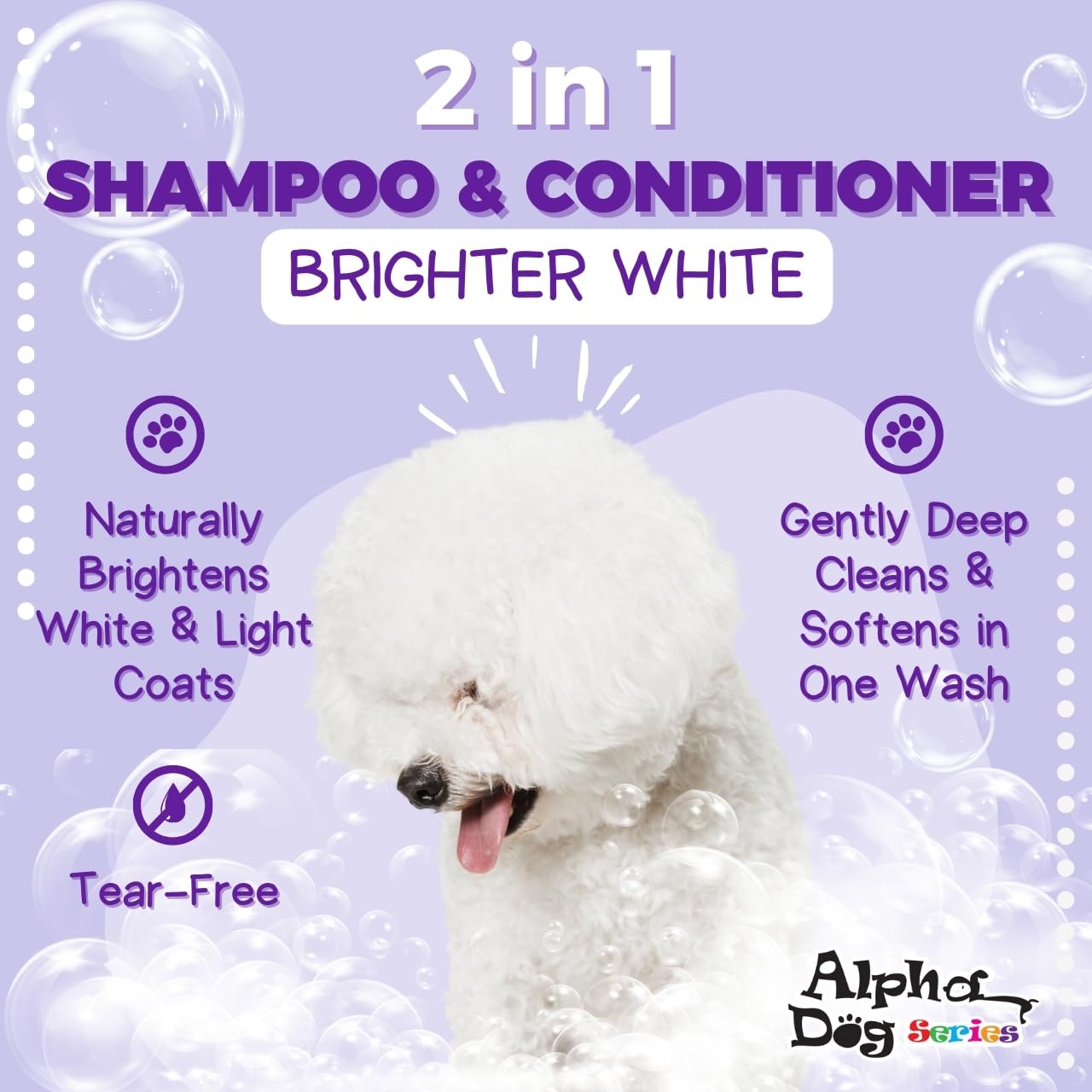 Alpha Dog Series Bright White Shampoo And Conditioner Set With Aloe Vera Ph Balanced Dog Grooming Shampoo And Conditioner For Do
