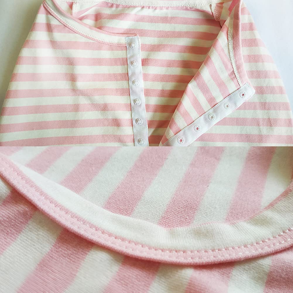 Dogs Recovery Suit Post Surgery Shirt For Female Male Dog, E-Collar Alternative Wound Protective Clothes (Pink White Stripe-4Xl)