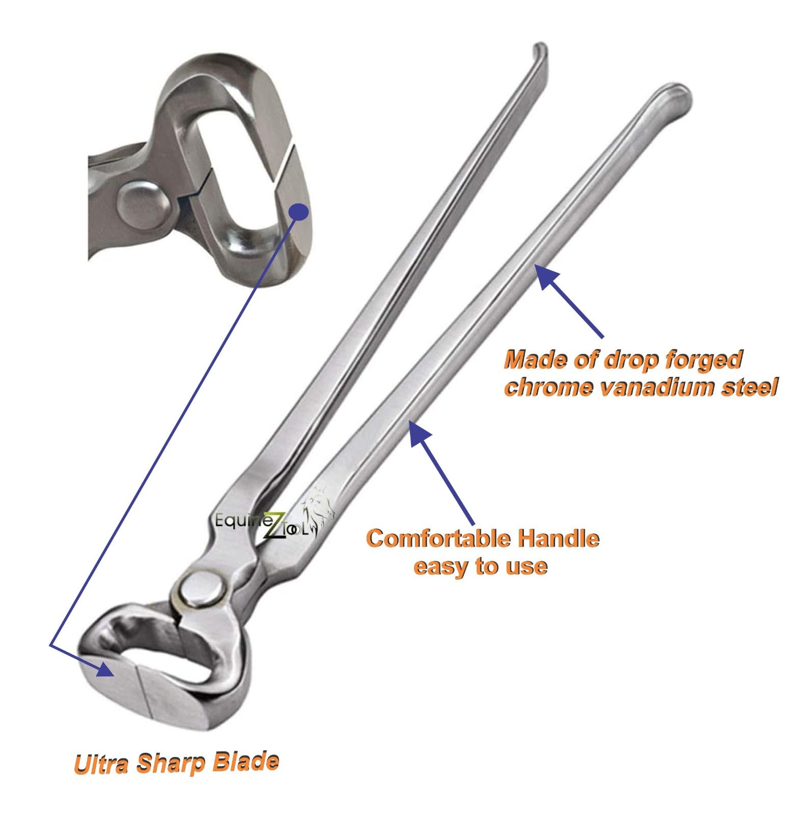 Hoof Nipper 14' Vanadium Steel Farrier Tool In Dull Finish