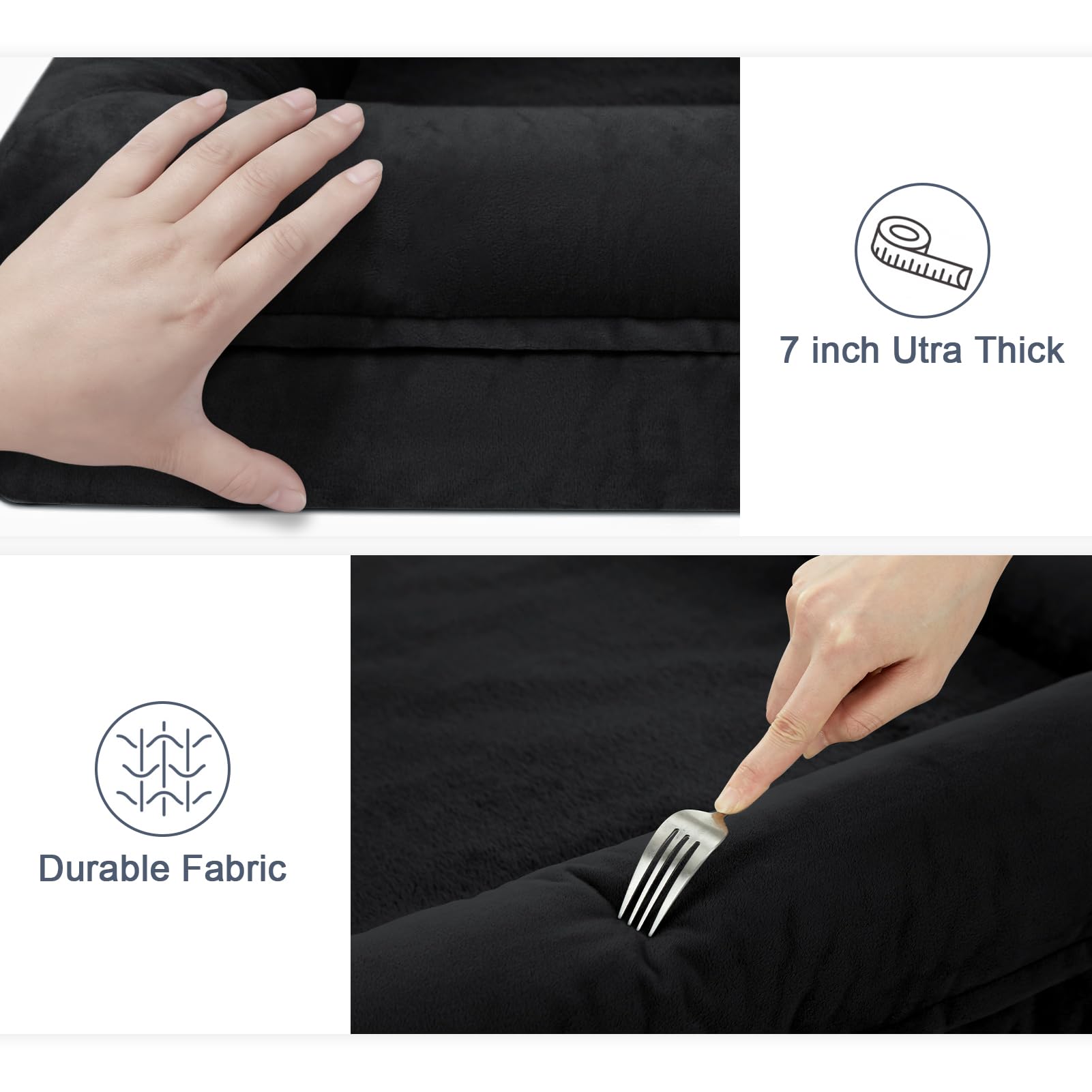 Yiruka Xlarge Dog Bed, Black Orthopedic Dog Bed, Waterproof Dog Bed With Removable Cover, 4-Sides Removable Bolster Dog Soft Sofa Bed With Nonskid Bottom, Washable Dog Beds For Large Dogs