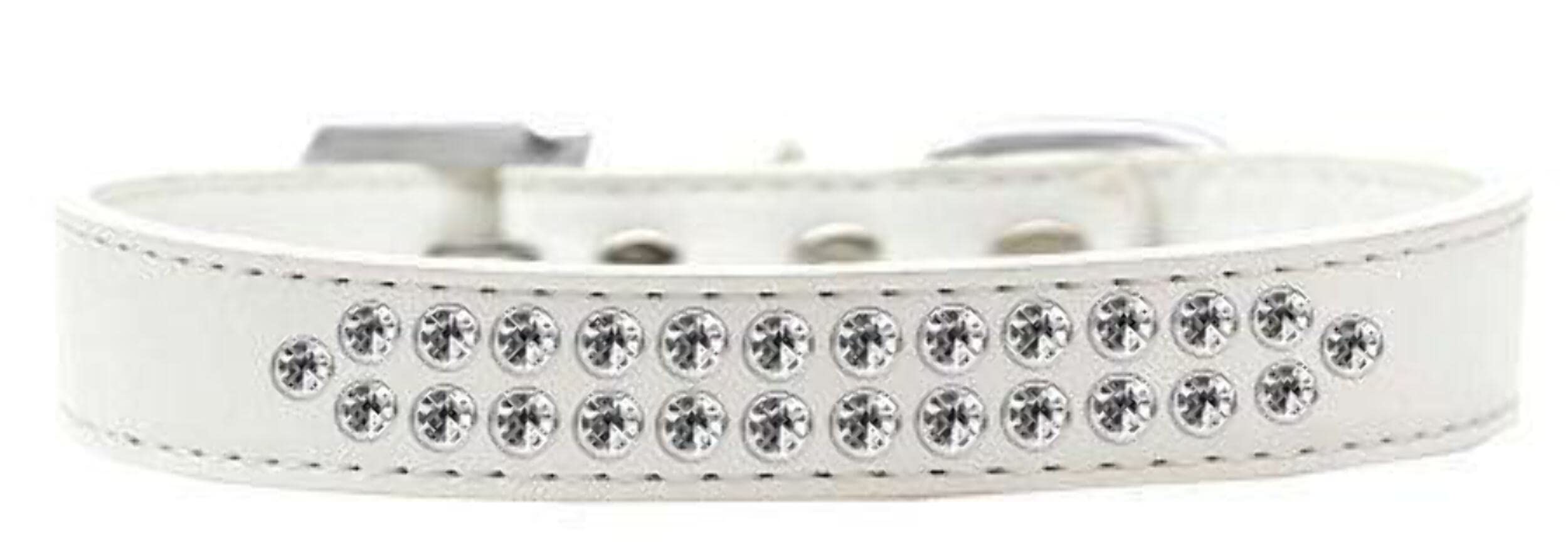 Dog, Puppy & Pet Ice Cream Collar, Two Row Clear Crystal Rimsets Red 20