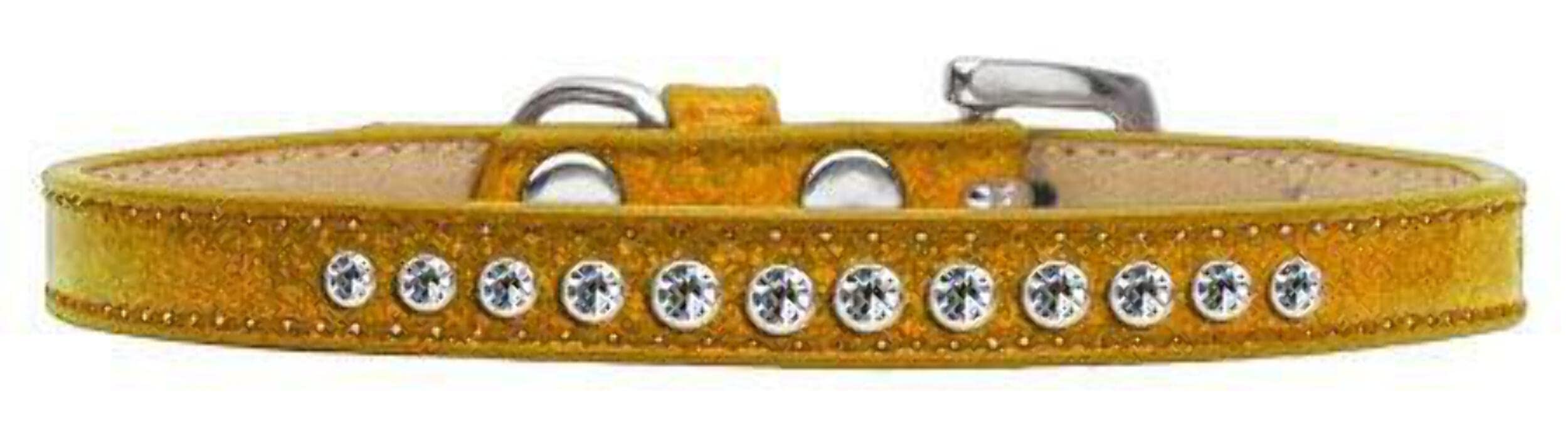 Dog, Puppy & Pet Ice Cream Collar, Clear Crystal Rimsets Gold 16