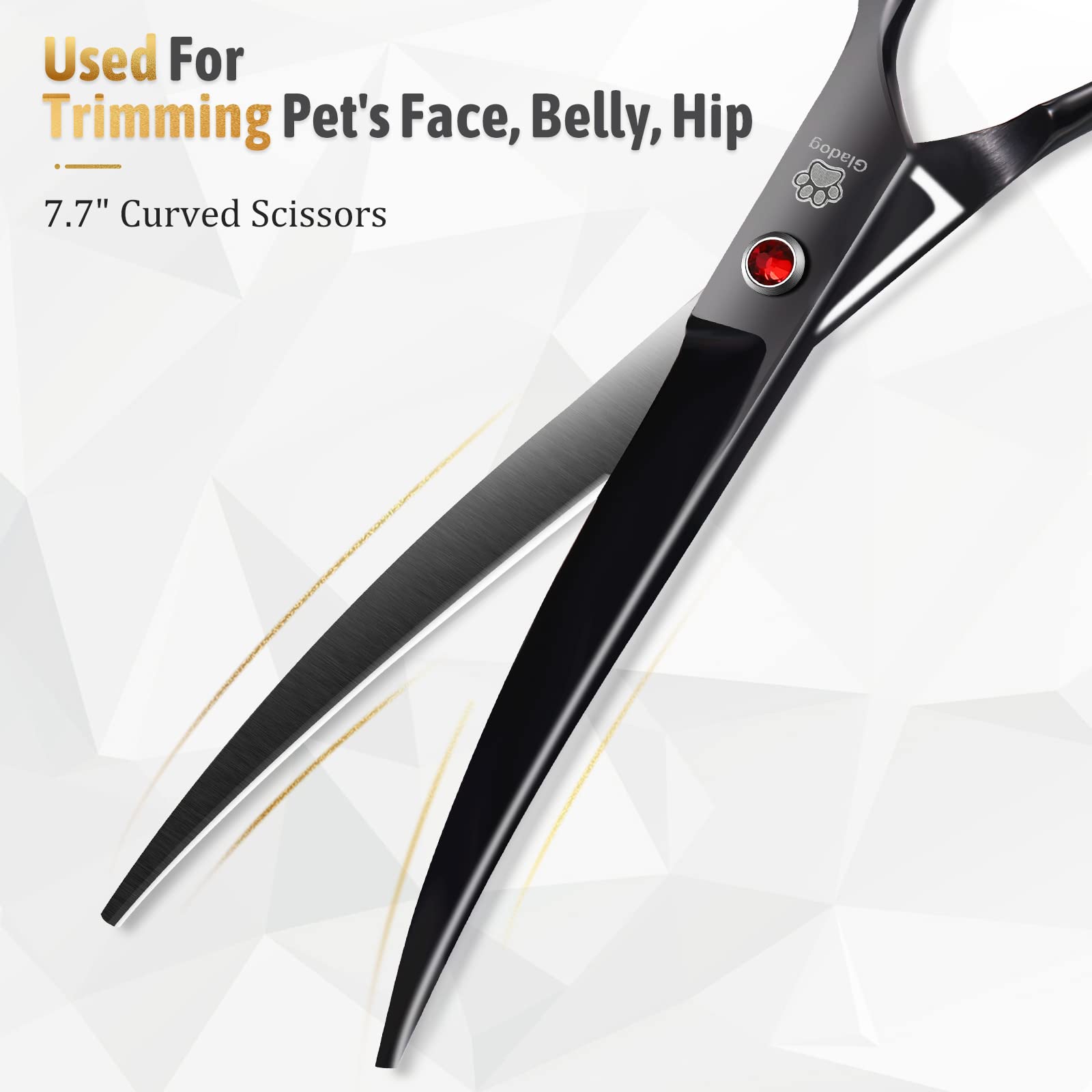 Dog Grooming Scissors Kit With Safety Round Tips, Gladog Professional 5 In 1 Grooming Scissors For Dog And Cat