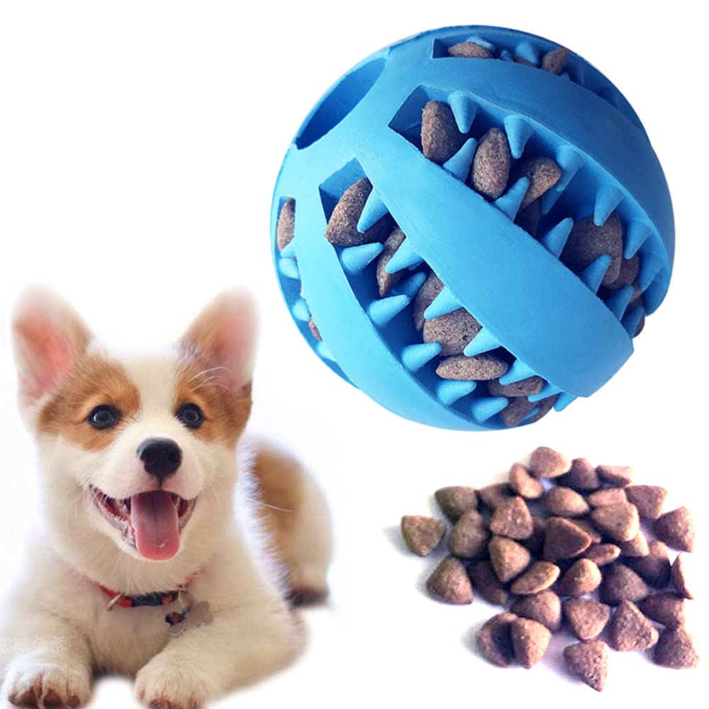 Feixun Dog Treat Toy Ball, Dog Tooth Cleaning Toy, Interactive Dog Toys 2.8'' Pack of 2