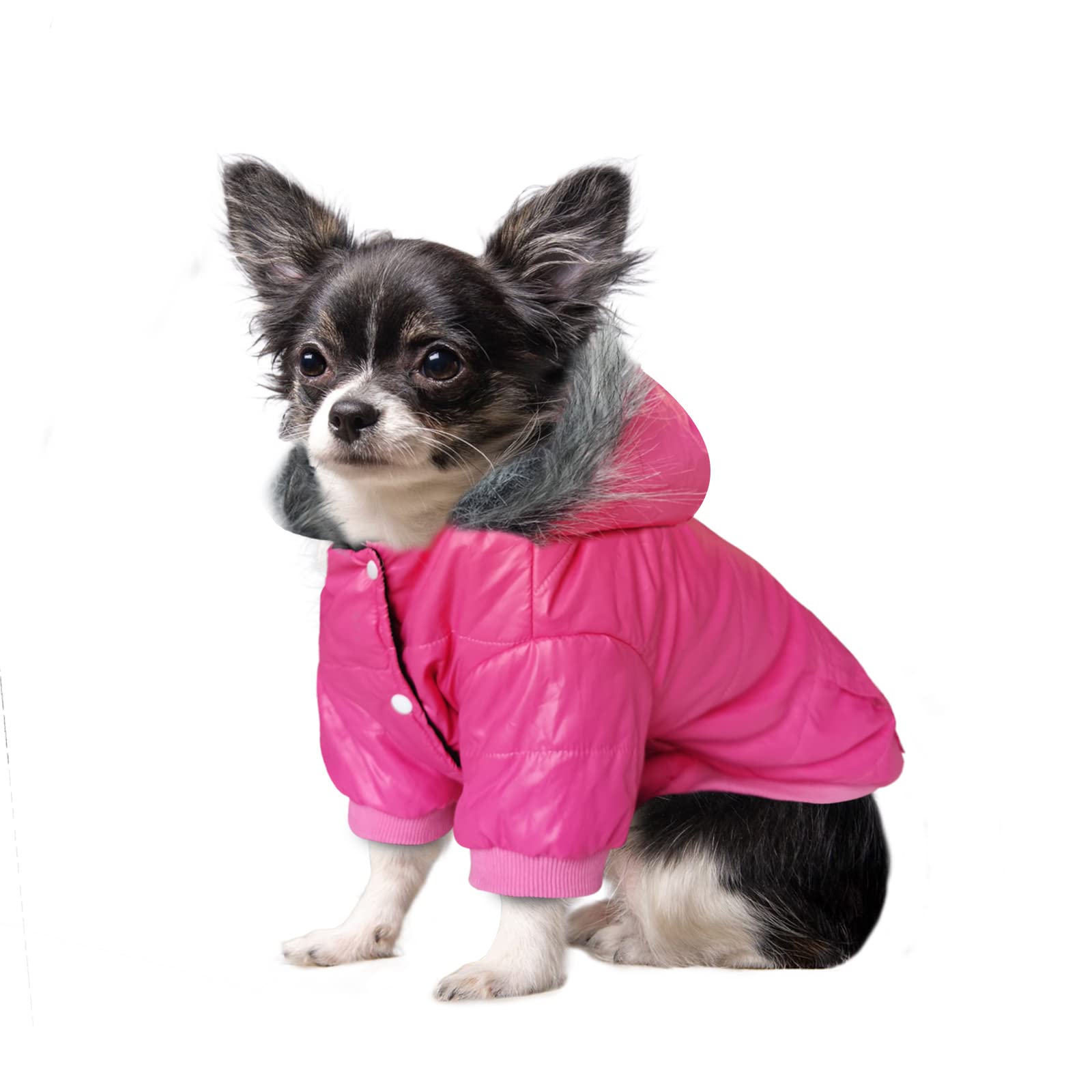 Lesypet Dog Coat Doggie Winter Coat For Small Medium Dogs Girl Dog Jacket, Pink X-Large