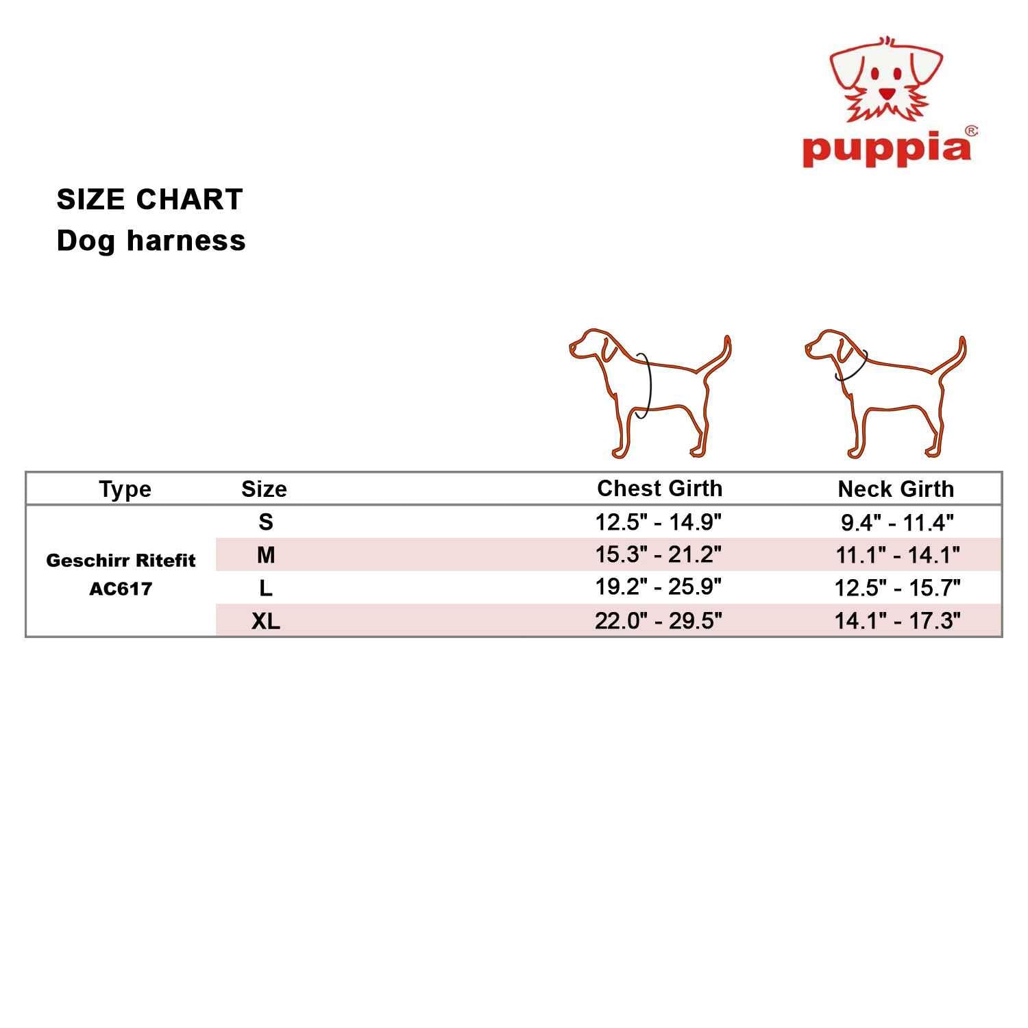 Authentic Puppia Ritefit Harness With Adjustable Neck, Black, Small