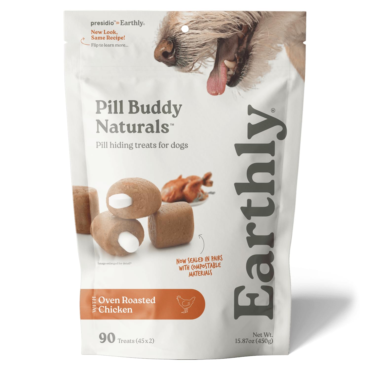Presidio Pill Buddy Naturals - Chicken Recipe Pill Hiding Treats for Dogs - Make A Perfect Pill Concealing Pocket Or Pouch for A