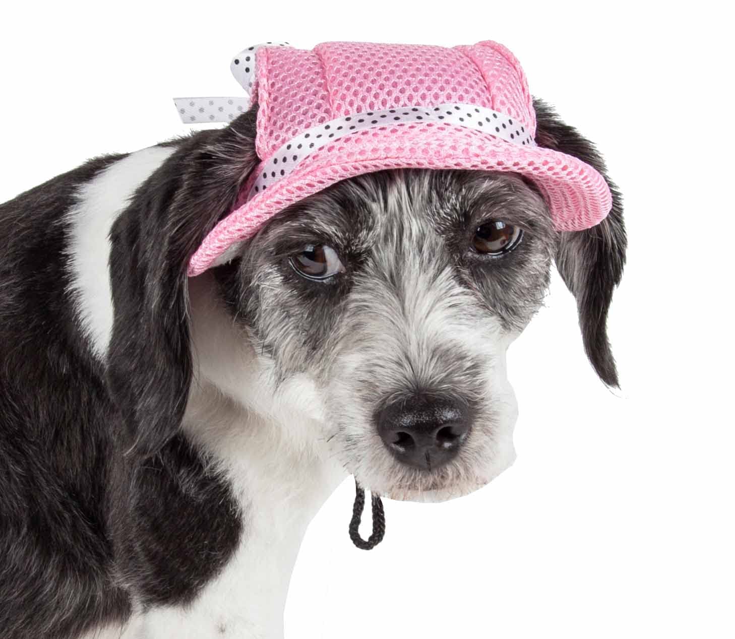 Pet Life        'Sea Spot Sun' Mesh Dog Hat With Uv Coverage Protection - Brimmed Pet Hats For Dogs Provides More Shade Than A D