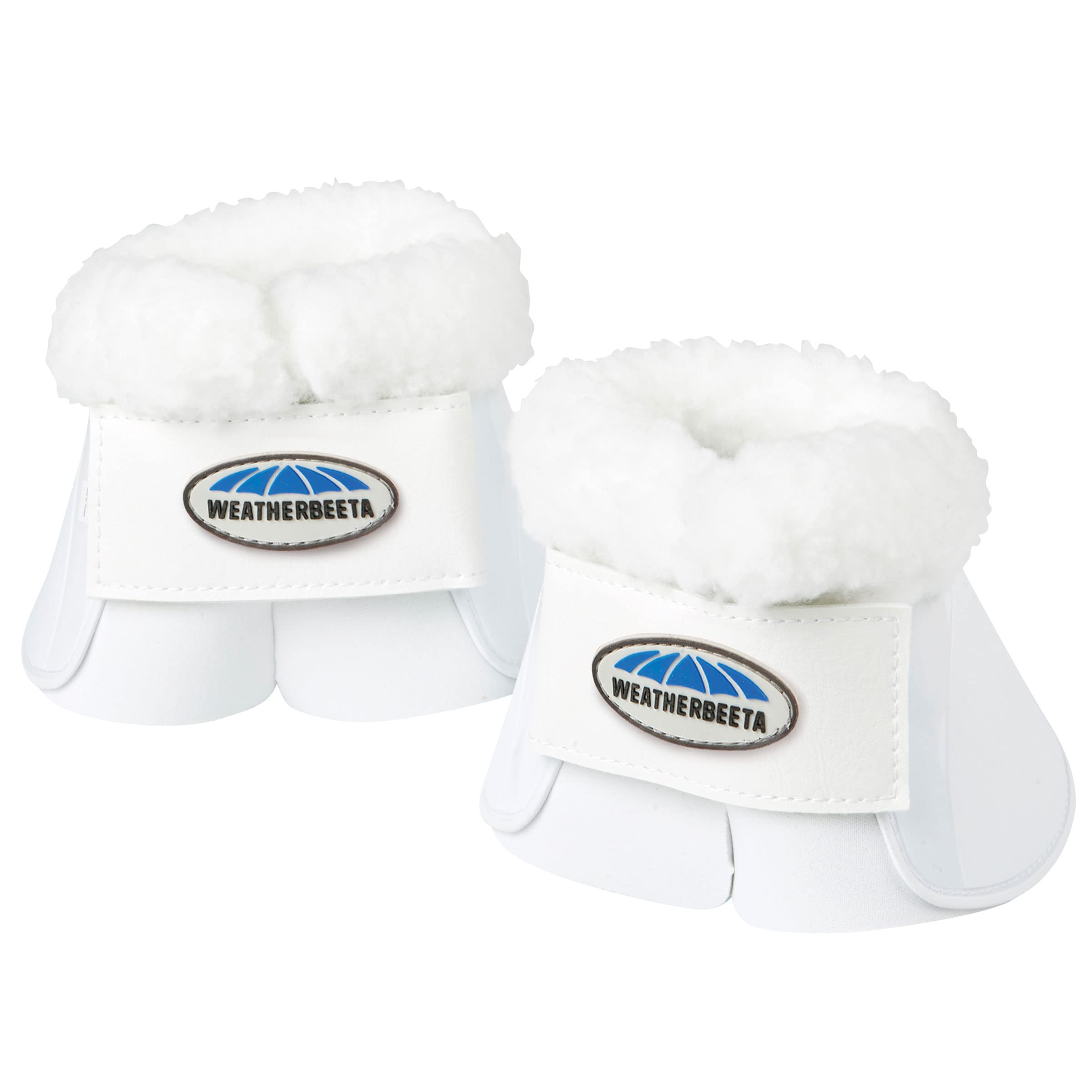 Weatherbeeta Fleece Trim Impact Bell Boots, White, Full