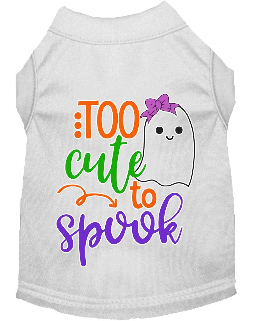 Halloween Pet Dog & Cat Shirt Screen Printed, "Too Cute To Spook - Girly Ghost" Aqua 3XL (25-35 lbs.)