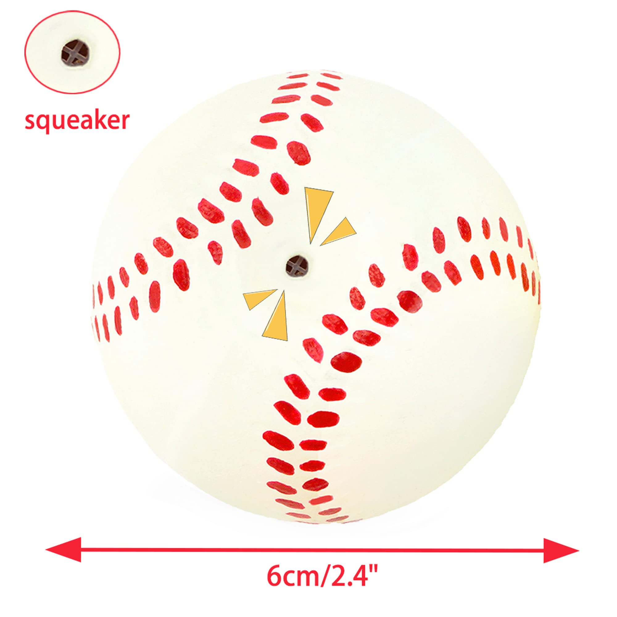 CHIWAVA 2.4" Squeak Latex Puppy Dog Toy Balls - 4 Pack Assorted Color Fetch Toys for Small Dogs, Model DTL00027