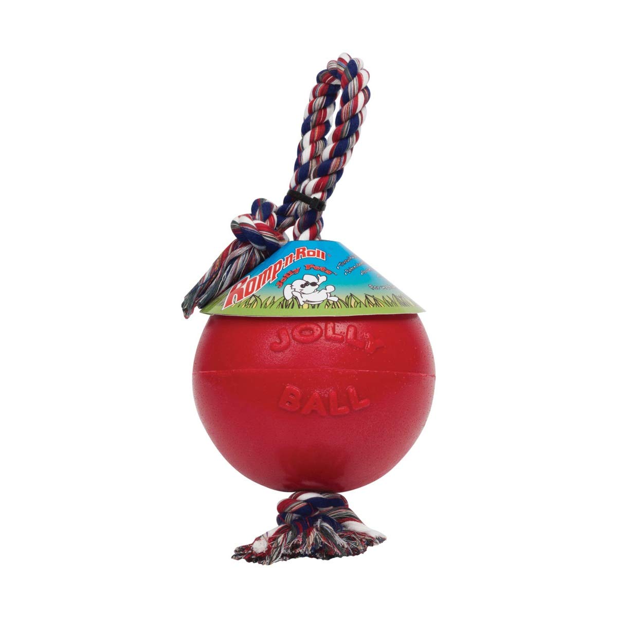 Jolly Pets Romp-N-Roll Ball - 14" H, 6" W, Red, Plastic, Model 606RD