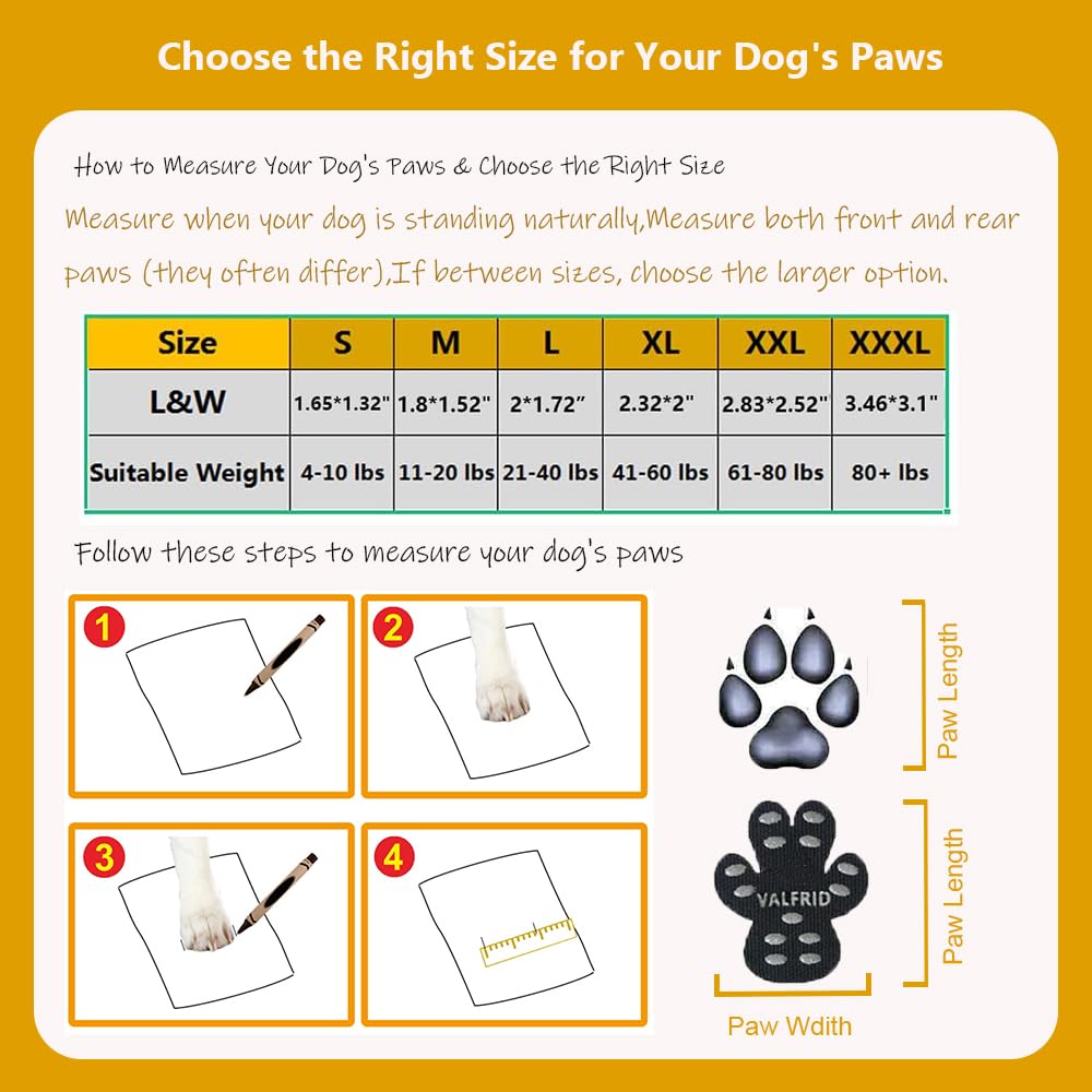 Valfrid Dog Paw Protector Pads,15 Sets-60 Pads Anti-Slip Grips For Hardwood Floors,Best For Hot Pavement,Strong Self-Adhesive Tr