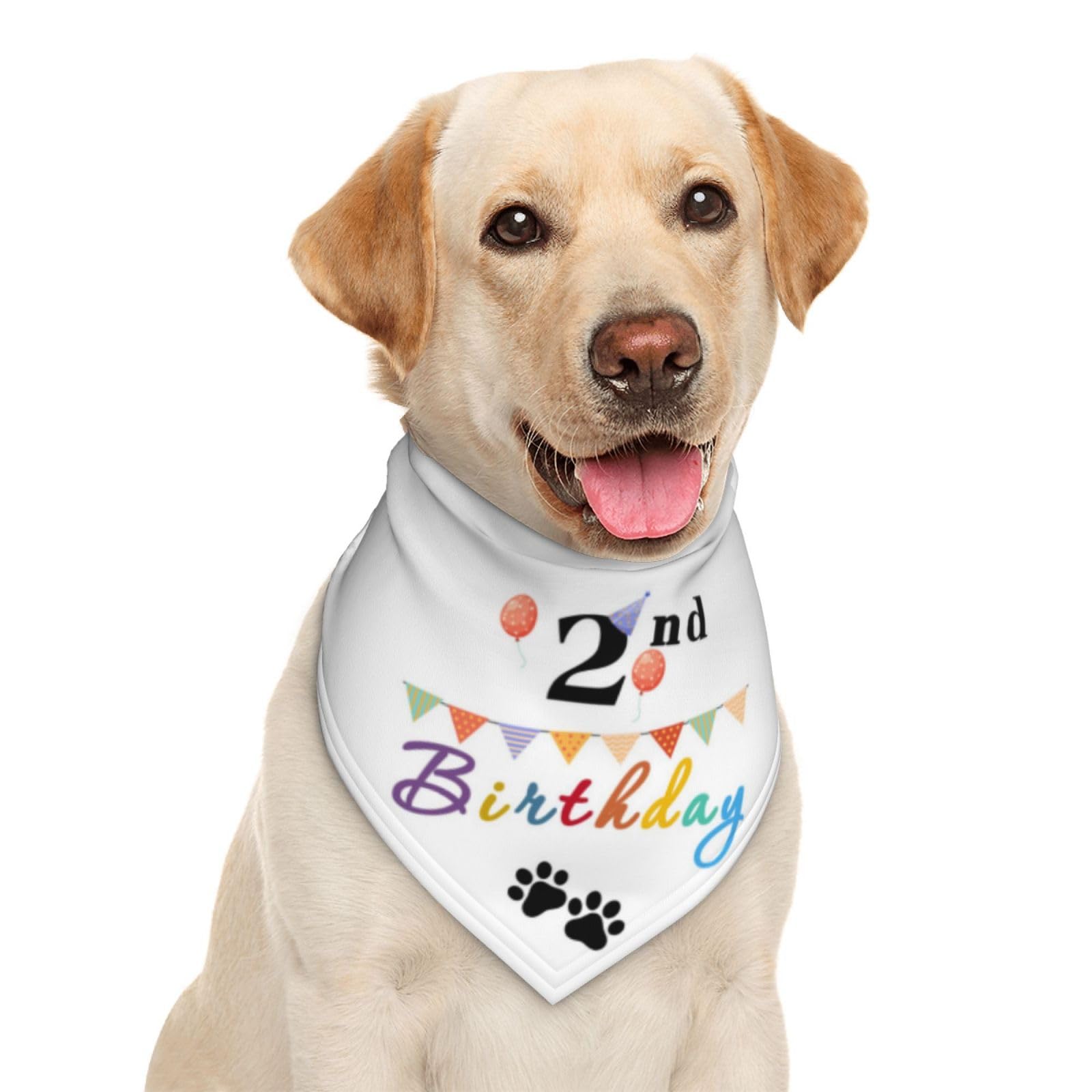 It'S My 2Nd Birthday Colorful Balloons Dog Bandana Scarf Triangle Bibs Pet Accessories Cat Kerchief