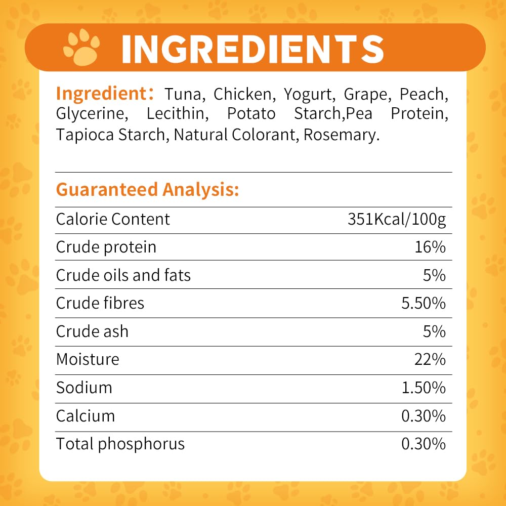 Dentalight - Yumm Stix Tuna Yogurts Stick Dog Treat Training Snack (70g, Grape&Peach)