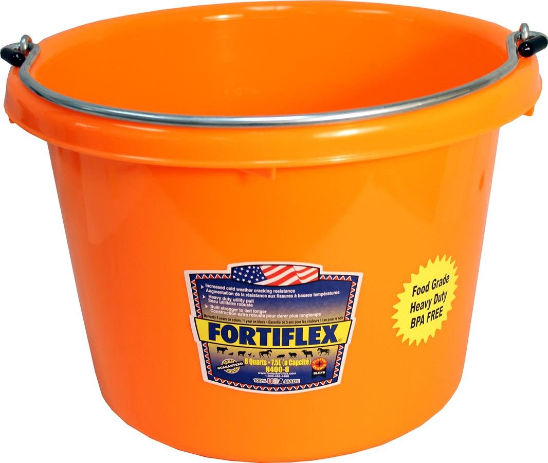 FORTEX Industries N400-8ORANGE Pail, 8 Quart, Orange