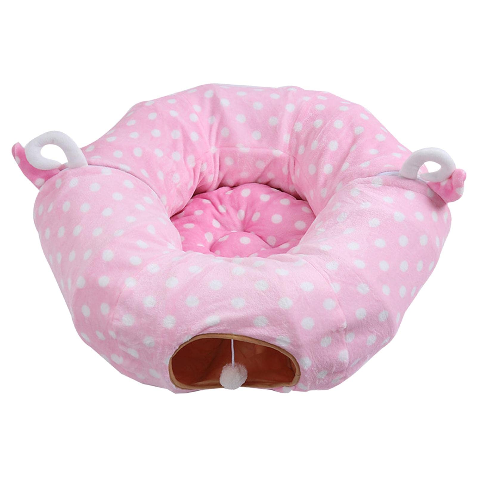Myaddiction Cat Tunnel Bed Tube With Central Mat Toy Playground For Kitten Puppy Pink