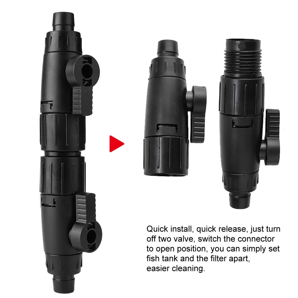 Tnfeeon Aquarium Hose Valve, Fish Hose Pipe Quick Release Connector Adapter Aquarium Filter Connector(12Mm/0.5Inch)
