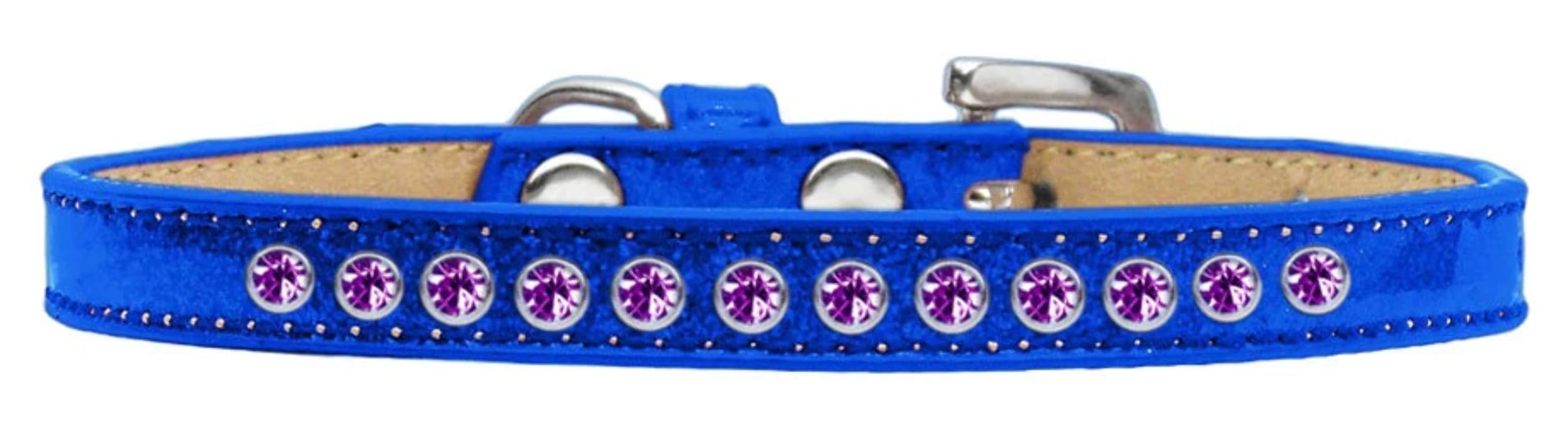 Dog, Puppy and Pet Ice Cream Collar, Purple Crystal Rimsets Silver 16