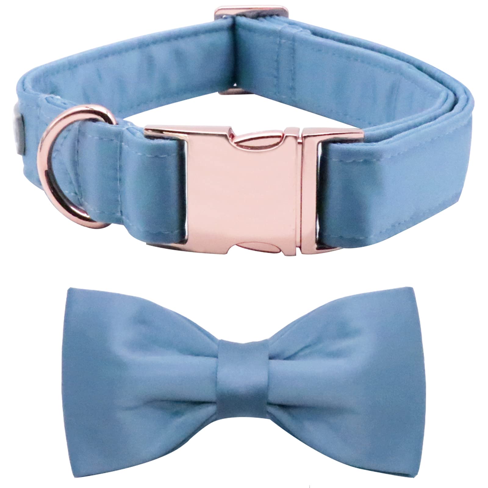 Lionet Paws Bowtie Dog Collar - Comfortable Silk Boy Dog Collar With Detachable Bow Tie For Large Dogs, Neck 16-24 Inches
