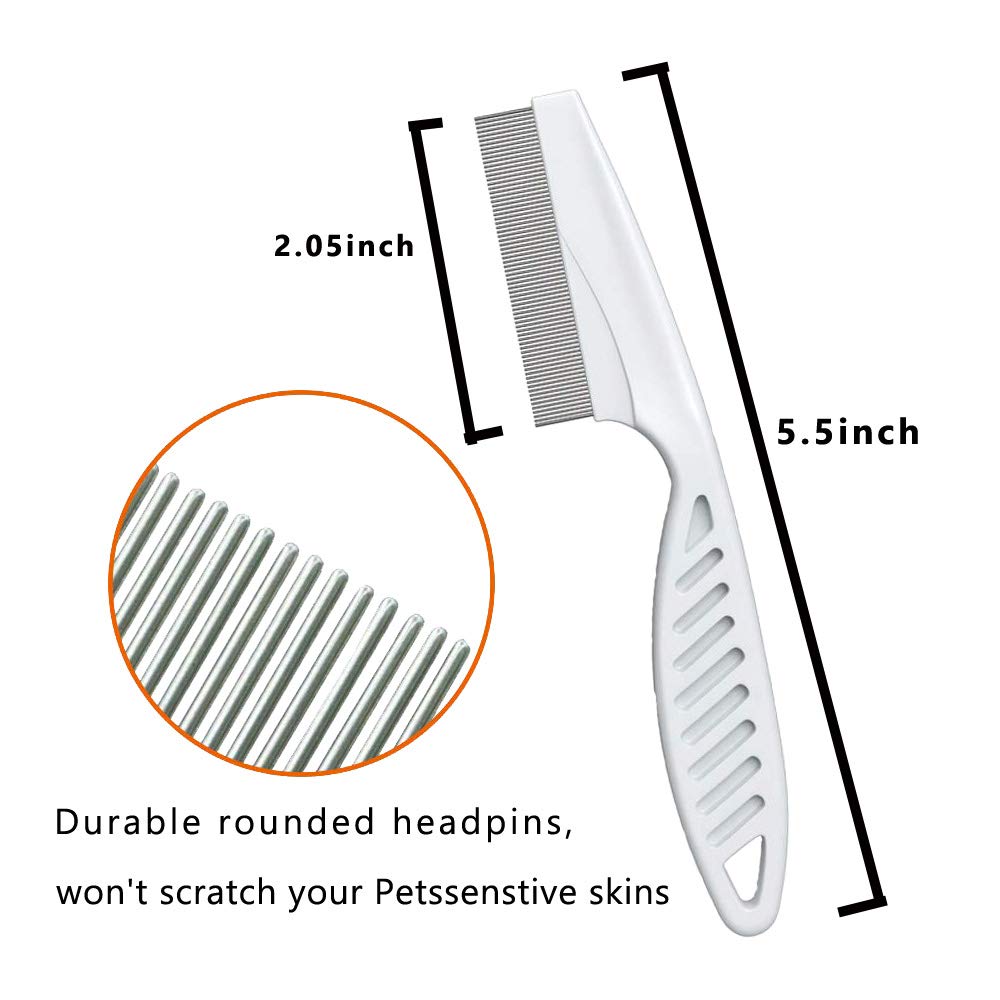 Steel Comb For Dog Grooming,Metal Dog Comb,Metal Combs For Dogs & Cats & Small Dog Grooming,Sorxine Pet Comb For Removing Matted Fur, Knots & Tangles,Shedding (Silver+White)