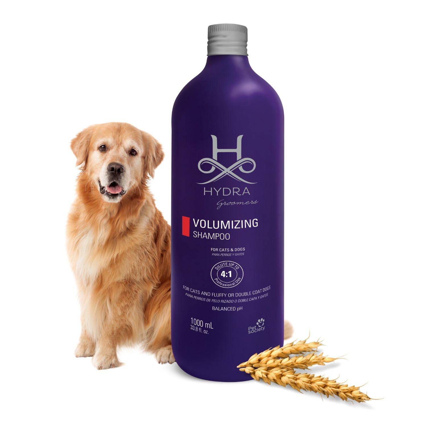 Hydra GroomerS Volumizing Shampoo 1 Litre For Cats And Dogs Easy-Rinsing And Fast-Drying Formulas Keratin Wheat Protein Fragran